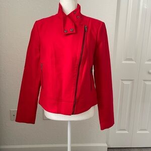 New Banana Republic Red Asymmetrical Cotton Jacket Size M